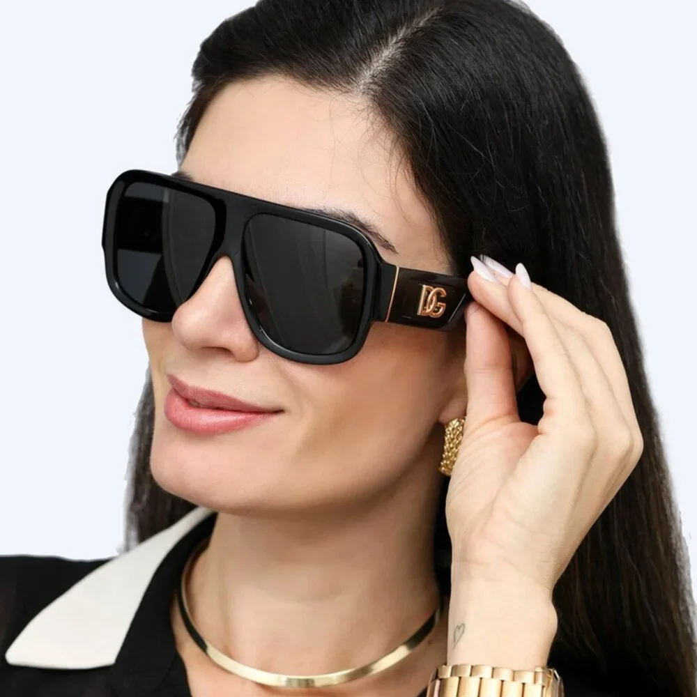 D&G DG4401 501/87 BRAND NEW Sunglasses Black Dark Grey Square Unisex